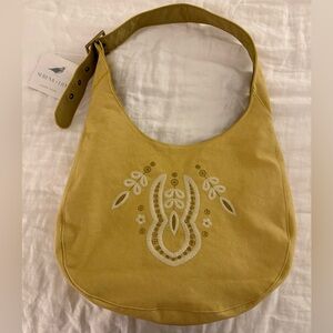 Serena & Lily Mustard Embroidered Shoulder Hobo/Diaper Bag